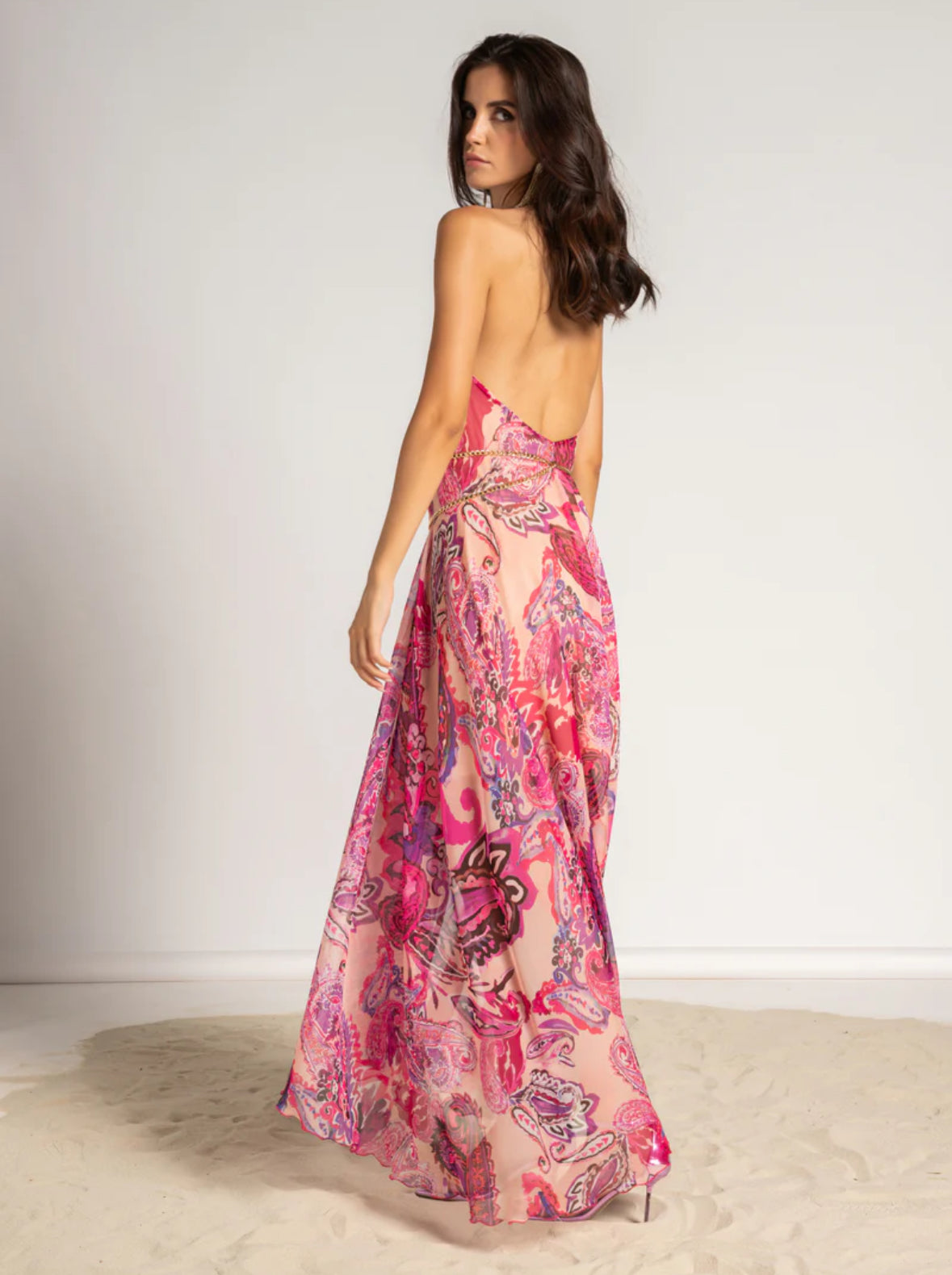 Bella Rosa Silk Chiffon Maxi Dress