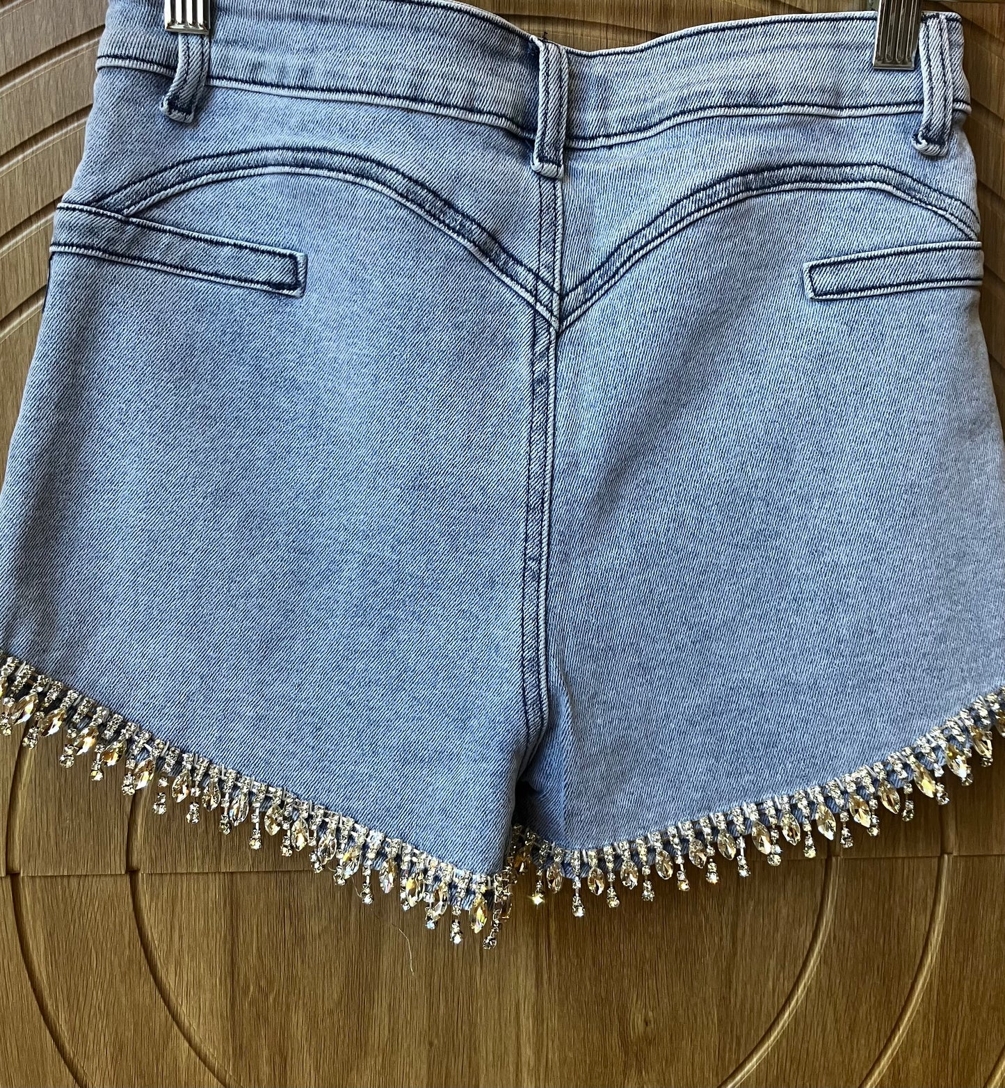 Diamante Stretch Denim Shorts