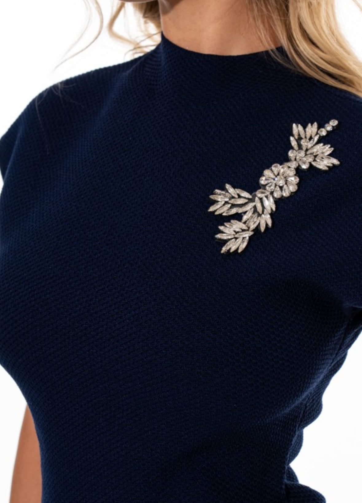 Midnight Crystal Knit Top