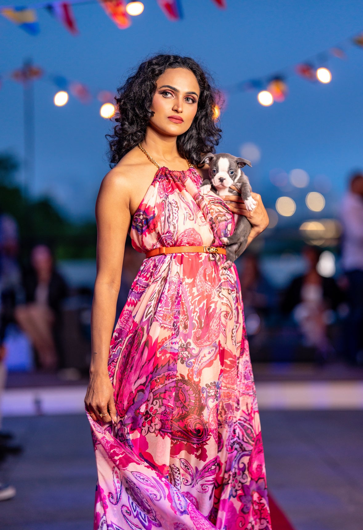 Bella Rosa Silk Chiffon Maxi Dress