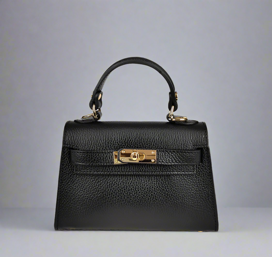 Kelly black leather clutch