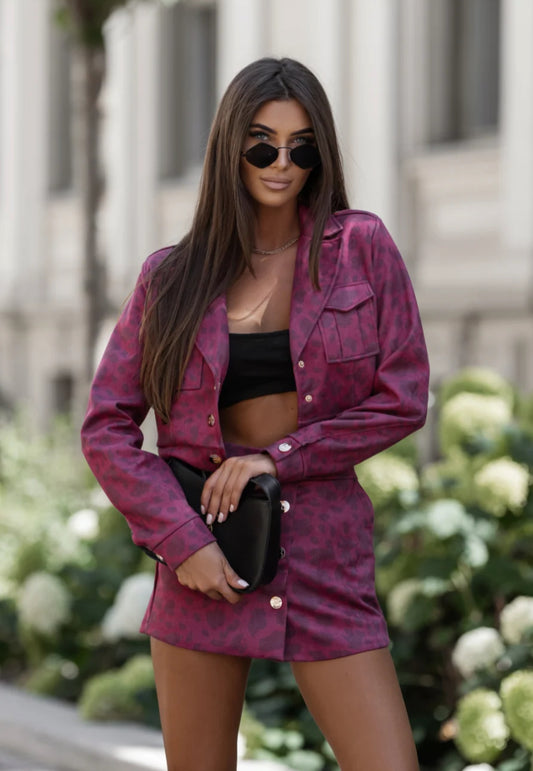 The BLISS Leopard Burgundy Set