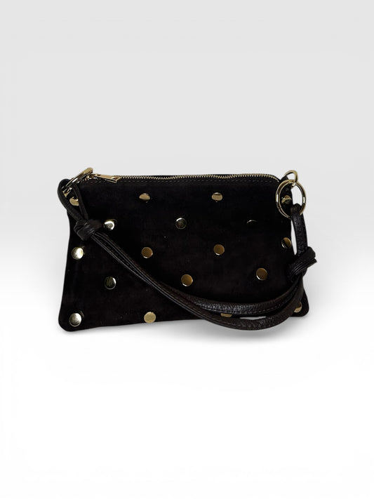 Black Suede Studded Handbag
